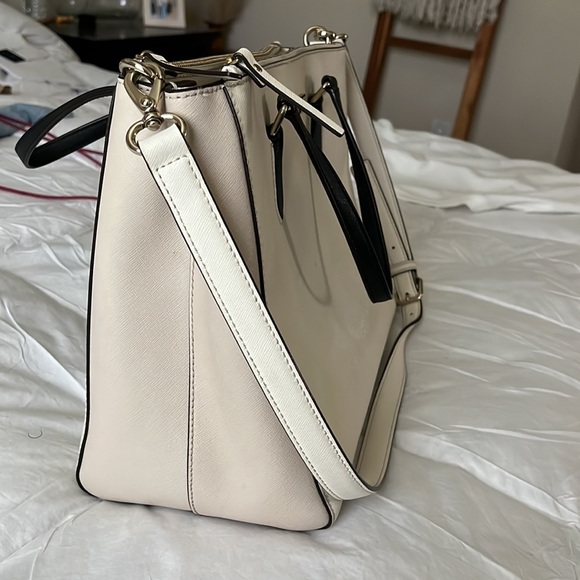 Kate Spade Laurel Way color block purse (white,beige, and black) - Picture 3 of 9